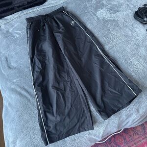 Black Track Pants with White Trim